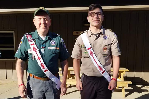 L-R: Robert Cheek (1964, Life) & Eagle Scout Grandson Jack (2021).